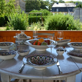 Service à couscous assiettes Tebsis Bakir vert - 6 pers