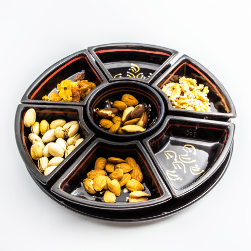 Service à apéritif Tatoué noir 2