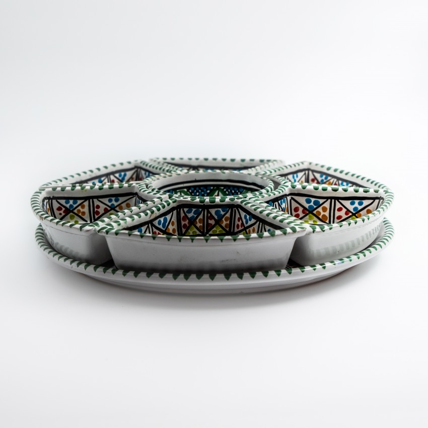 Service à apéritif Rond Bakir vert