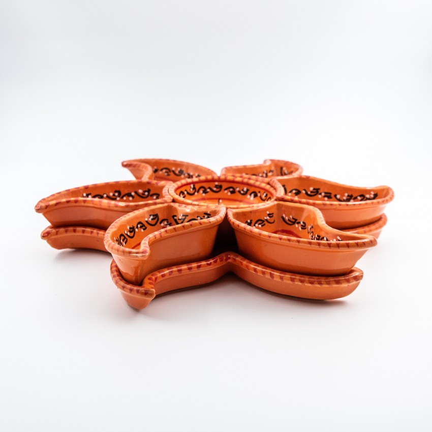 Service à apéritif étoile Tatoué Orange