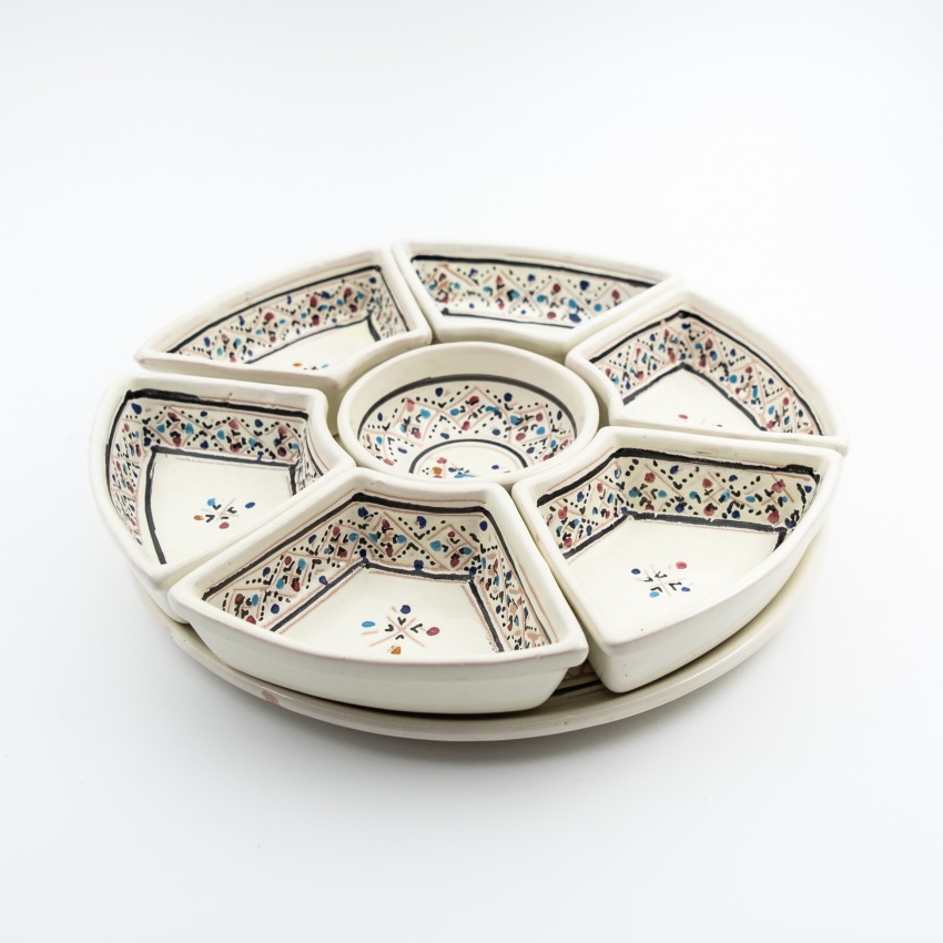 Service à apéritif Rond Marrakech Blanc