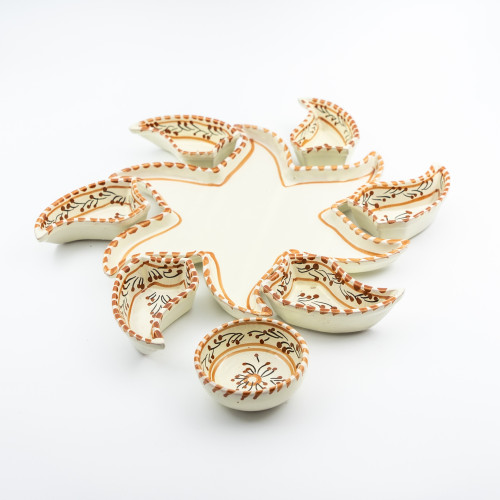 Service à apéritif étoile Tatoué Beige