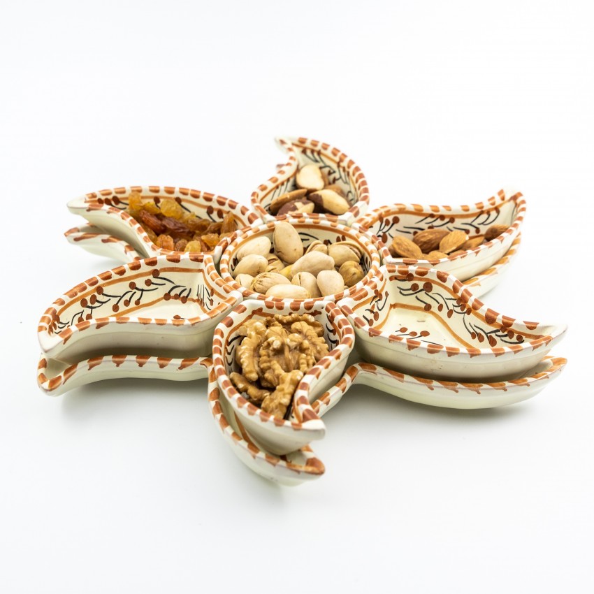 Service à apéritif étoile Tatoué Beige