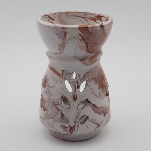 Brûle parfum Marbré marron, gris et blanc - Grand Modèle
