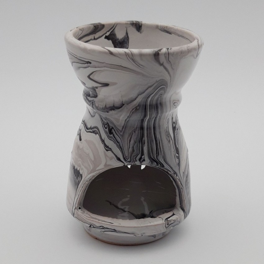 Brûle parfum Marbré noir et blanc - Grand Modèle