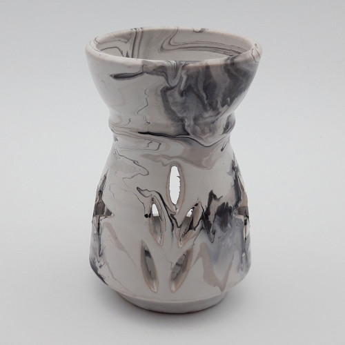 Brûle parfum Marbré noir et blanc - Grand Modèle