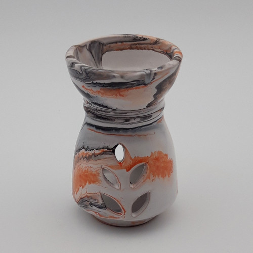 Brûle parfum Marbré rouge et noir et blanc - Petit Modèle