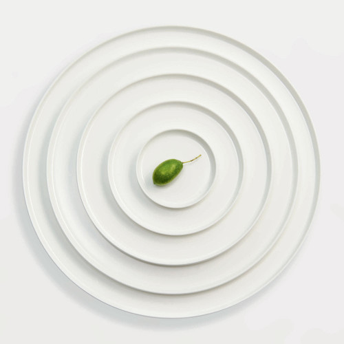 Assiette plate porcelaine blanche - L 27 cm - Oco