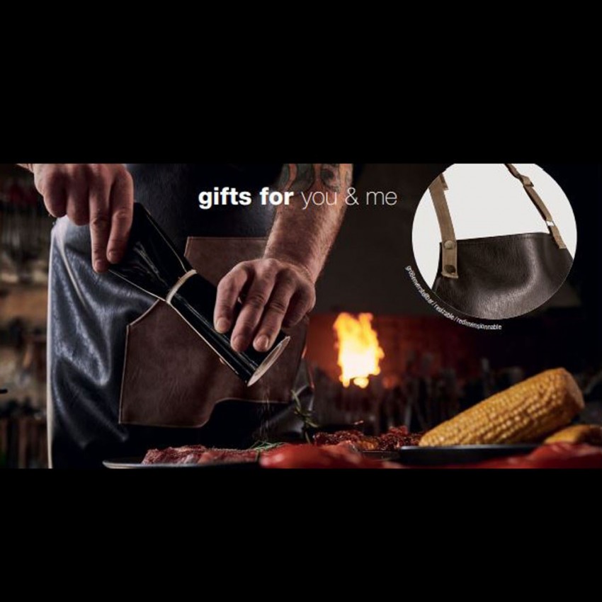 Tablier de cuisine en cuir Noir