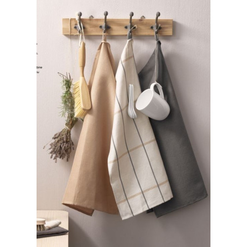 Torchon de cuisine écru à rayures