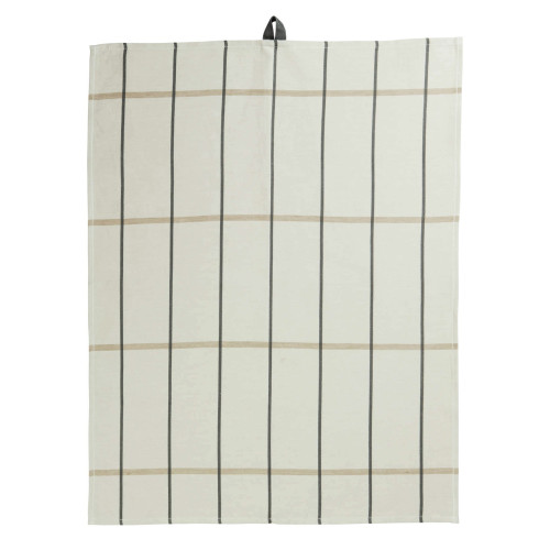 Torchon de cuisine écru à carreaux 2