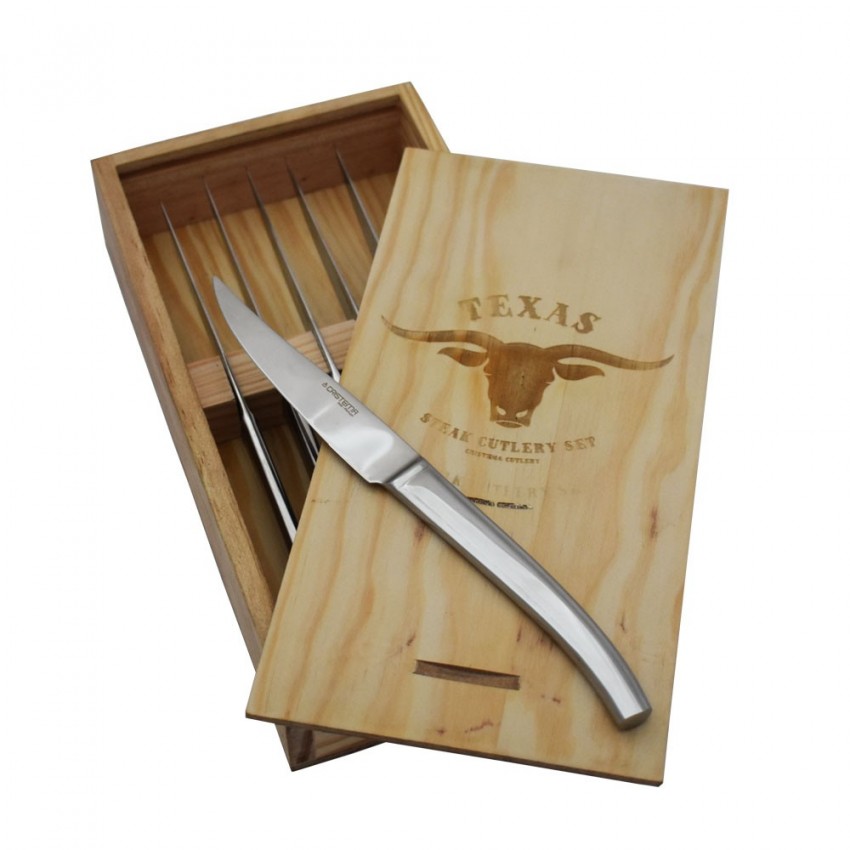 Set de 6 couteaux à viande en inox Texas