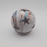 Photophore boule Marbré bleu, marron et blanc - Moyen Modèle