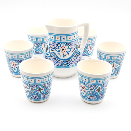 Service à boisson 6 personnes Marocain Turquoise 2