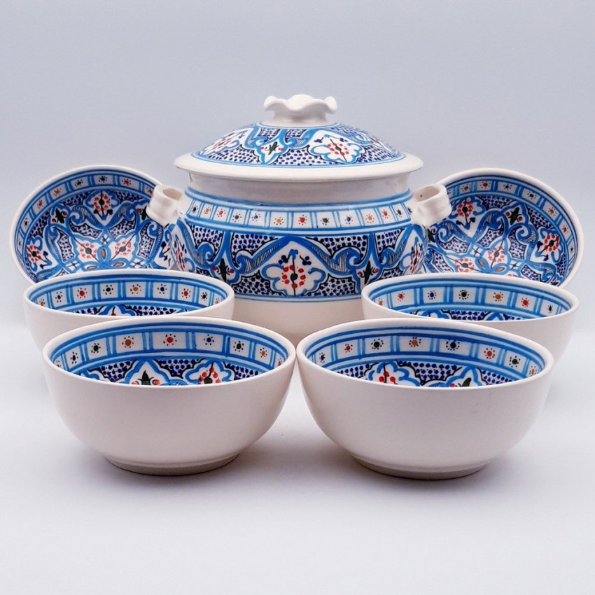 Service à soupe Marocain Turquoise - 6 pers