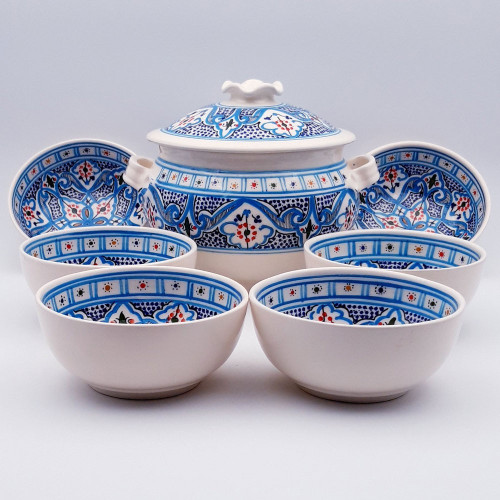 Service à soupe Marocain Turquoise - 8 pers