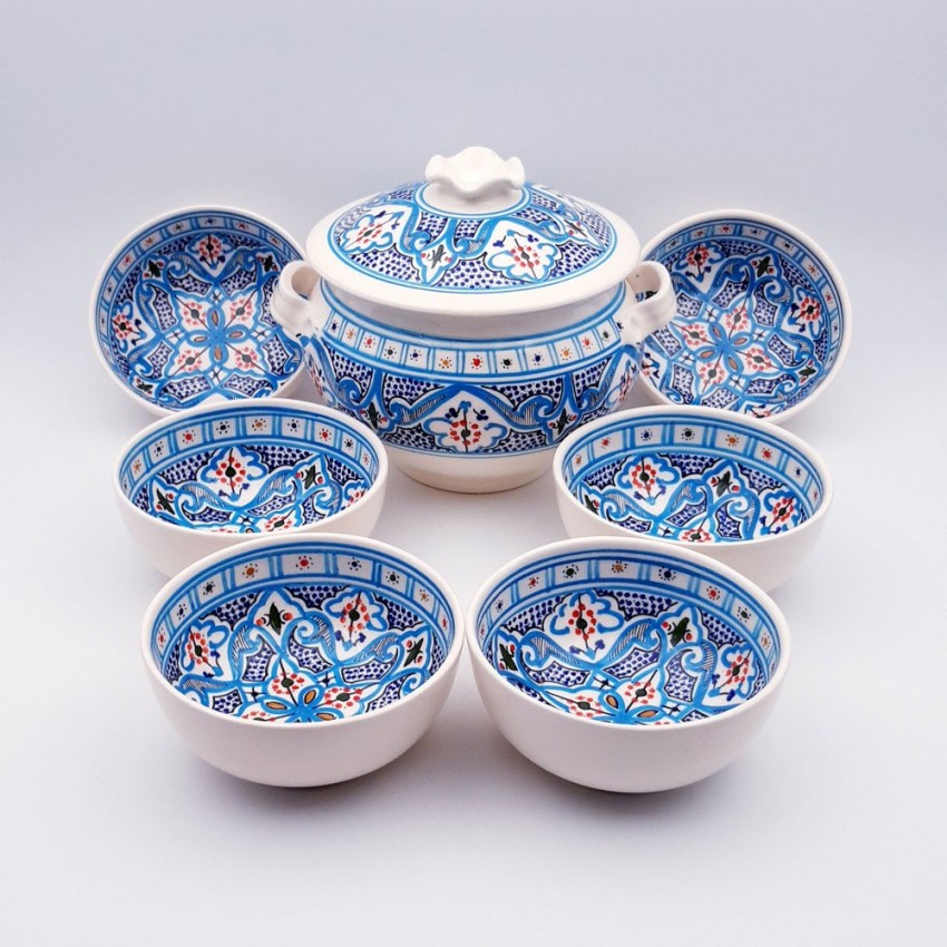 Service à soupe Marocain Turquoise - 8 pers