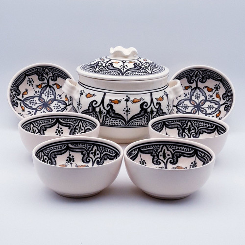 Service à soupe Marocain Noir - 6 pers