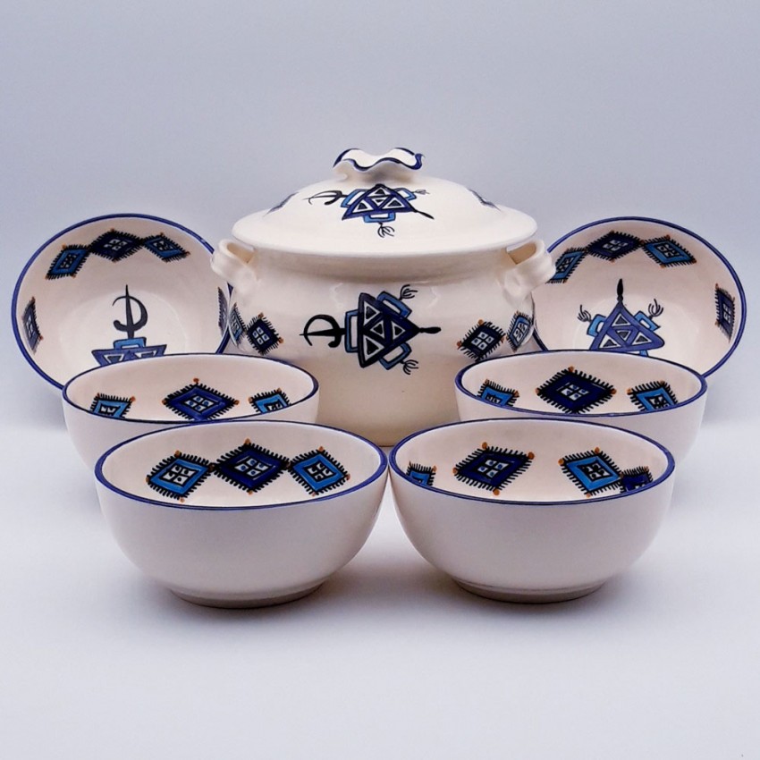 Service à soupe Sahel Bleu - 6 pers