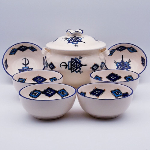 Service à soupe Sahel Bleu - 6 pers