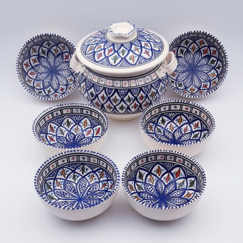 Service à soupe Jileni bleu - 12 pers