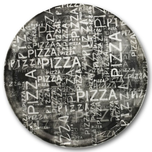 Lot de 6 assiettes à pizza Black & White - D 33 cm