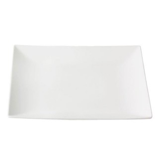 Assiette plate en grès blanc - L 26 cm - Quadro