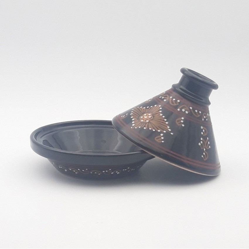 Petit tajine Tatoué Noir - D 17 cm