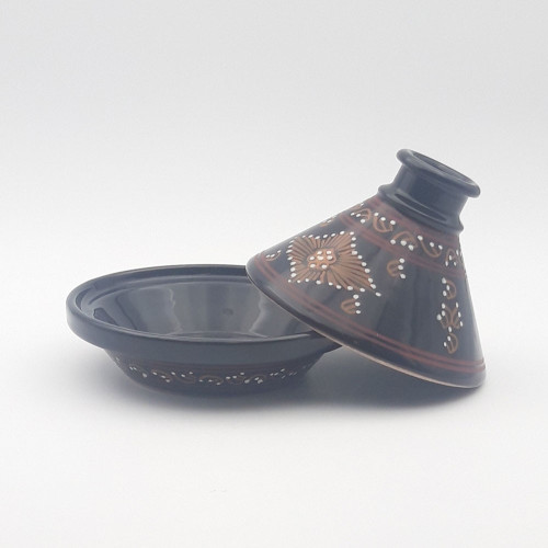 Petit tajine Tatoué Noir - D 17 cm