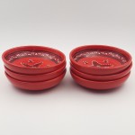 Service à couscous assiettes jattes avec plat jatte Tatoué rouge - 6 pers