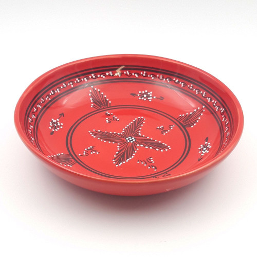 Service à couscous assiettes Tebsis avec plat jatte Tatoué rouge - 6 pers