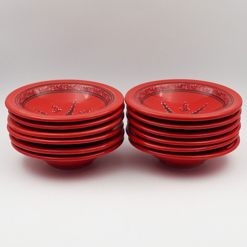 Service à couscous assiettes Tebsis avec plat jatte Tatoué rouge - 12 pers