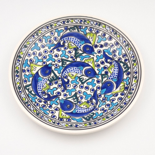Assiette plate Poissons Bleus - D 28 cm 2