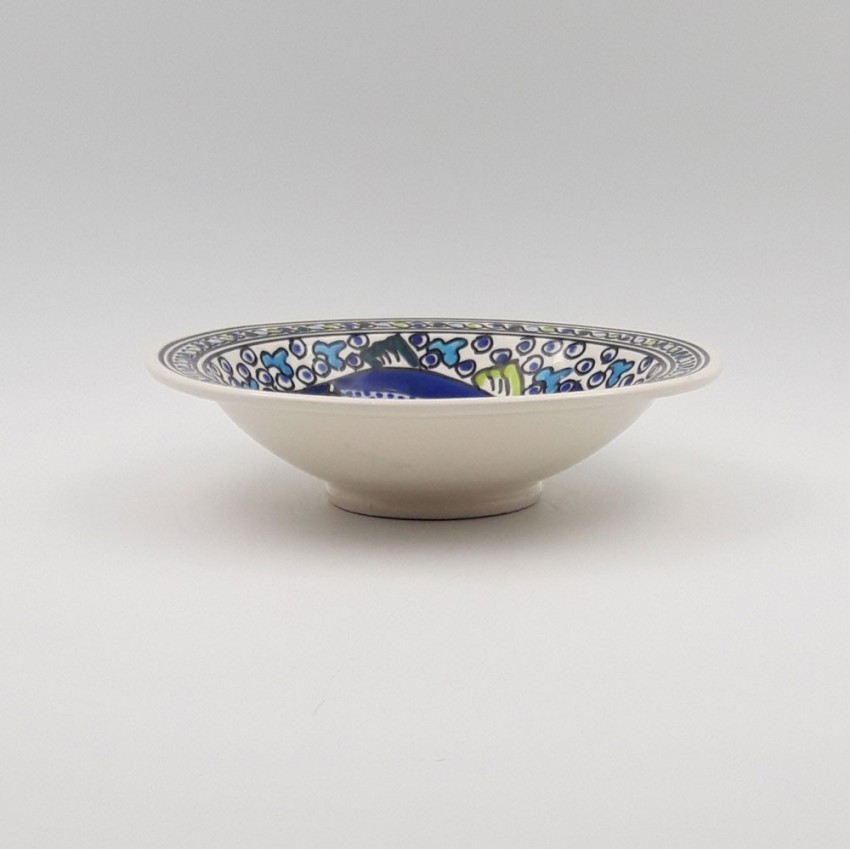 Assiette à couscous Tebsi Poissons Bleus- D 23 cm