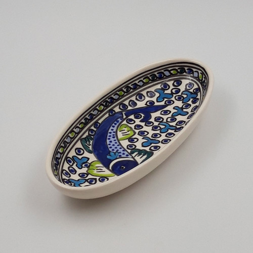 Plat ovale Poissons Bleus - L 24 cm