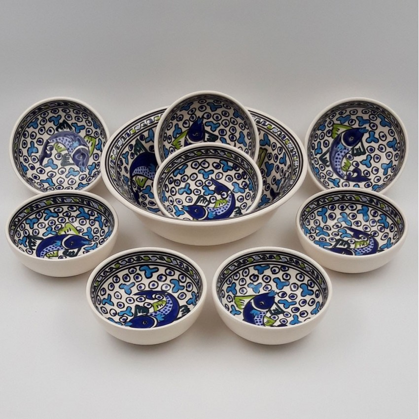 Service à salade de fruits Poissons Bleus - 8 pers