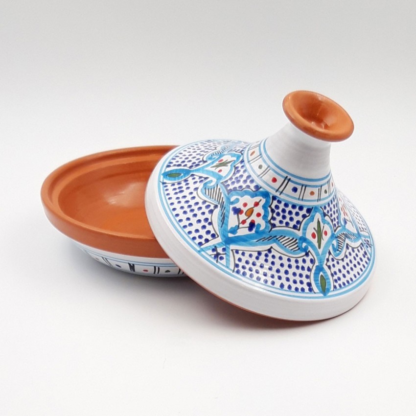 Tajine individuel évasé Marocain Turquoise - D 22 cm