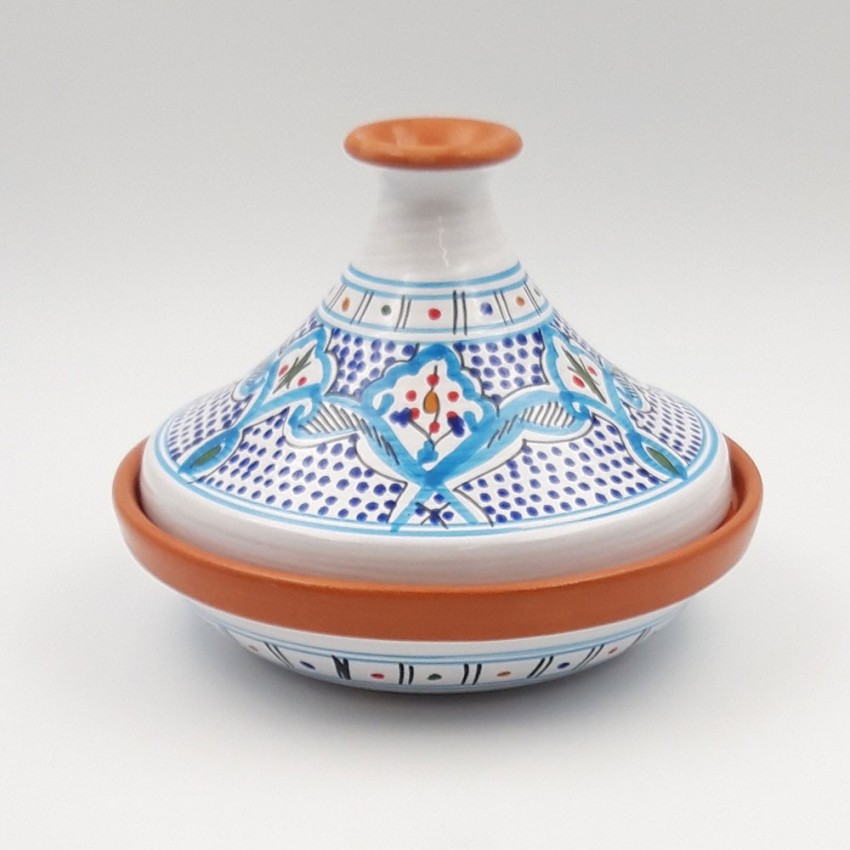 Tajine individuel évasé Marocain Turquoise - D 22 cm
