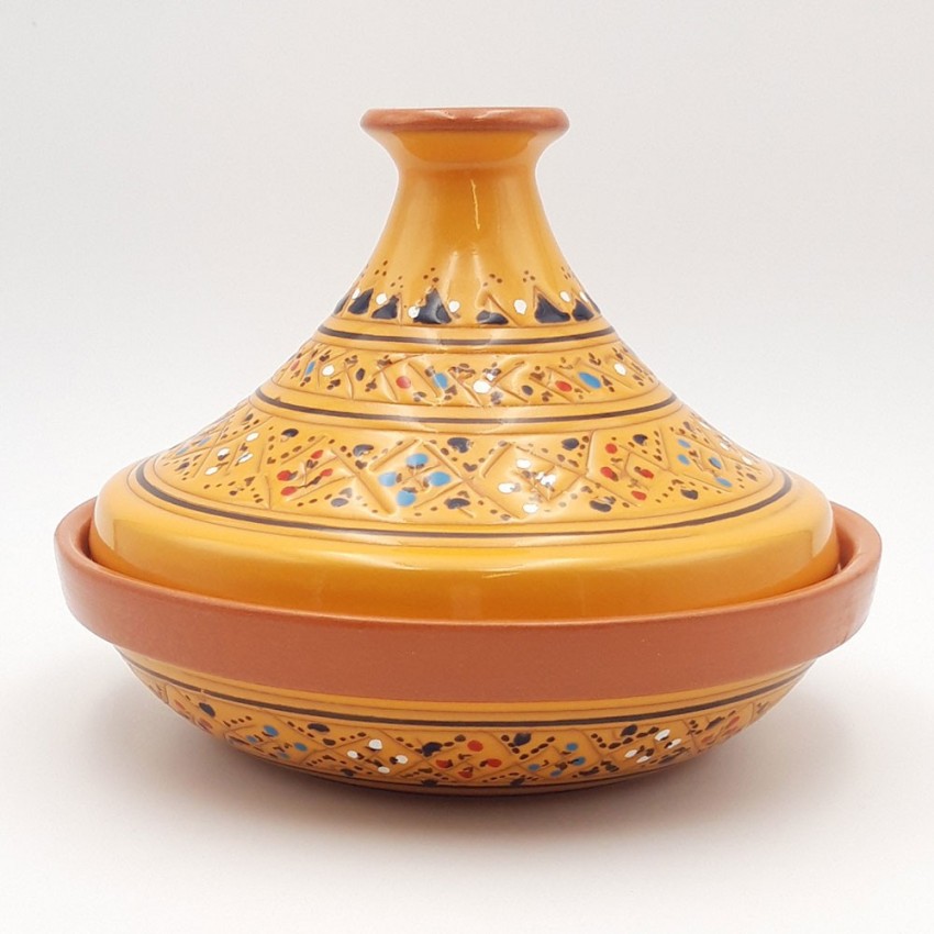 Tajine individuel évasé Marrakech Jaune - D 22 cm
