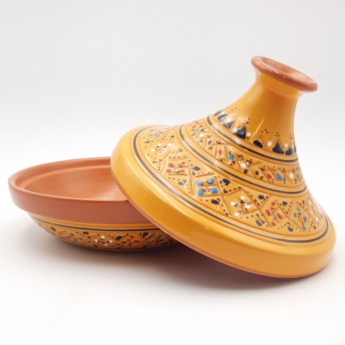 Tajine individuel évasé Marrakech Jaune - D 22 cm