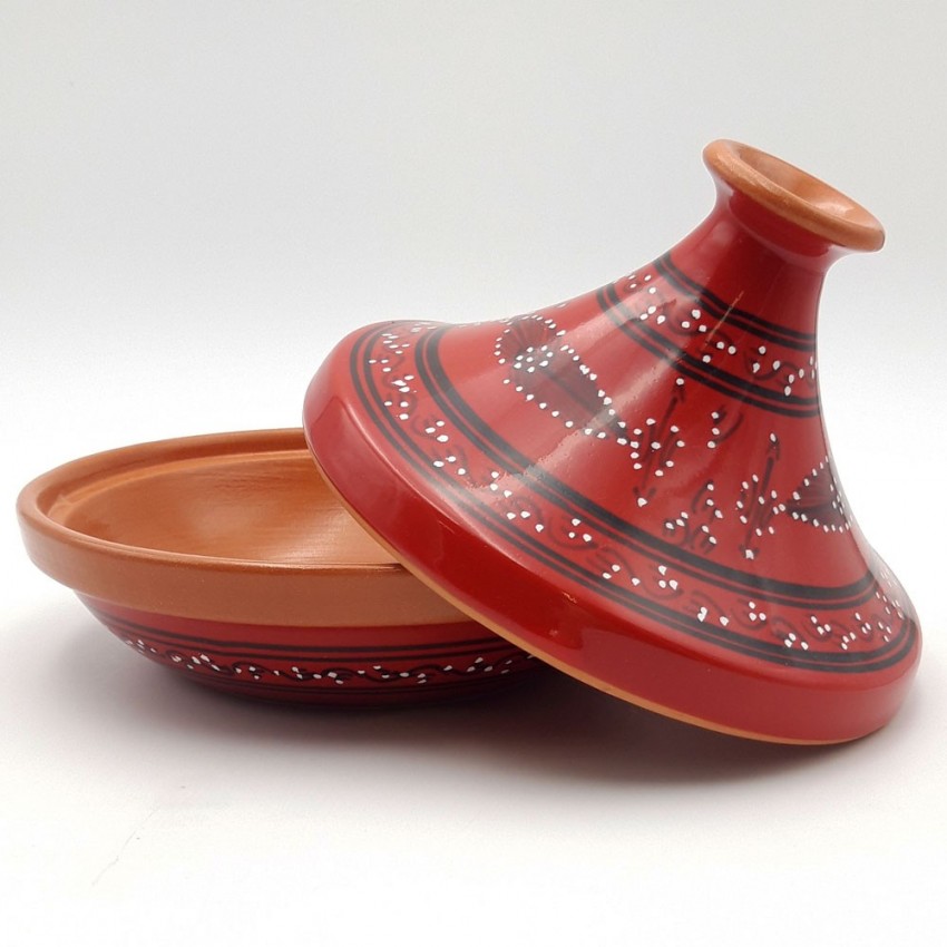 Tajine individuel évasé Tatoué Rouge - D 22 cm