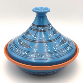 Tajine de cuisson Tatoué Bleu - D 31 cm