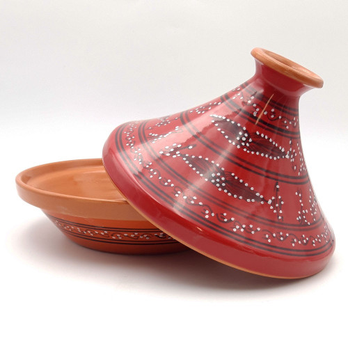 Tajine de cuisson Tatoué Rouge - D 27 cm