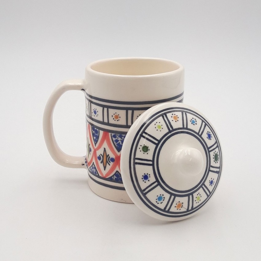 Tasse avec couvercle en céramique 25 cL Bakir Rouge