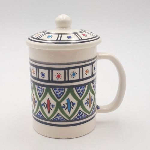 Tasse avec couvercle en céramique 25 cL Bakir Vert