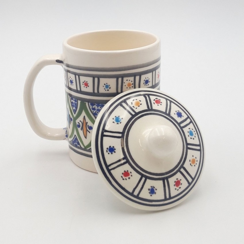 Tasse avec couvercle en céramique 25 cL Bakir Vert