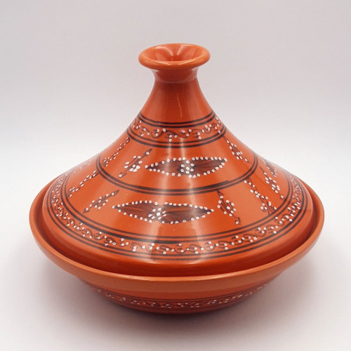Tajine de cuisson Tatoué orange - D 31 cm