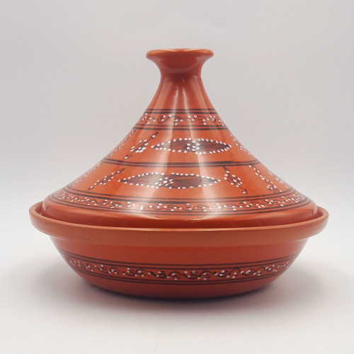 Tajine de cuisson Tatoué orange - D 31 cm
