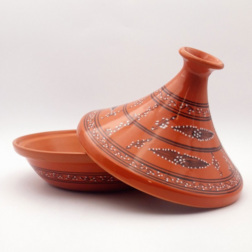 Tajine de cuisson Tatoué orange - D 31 cm