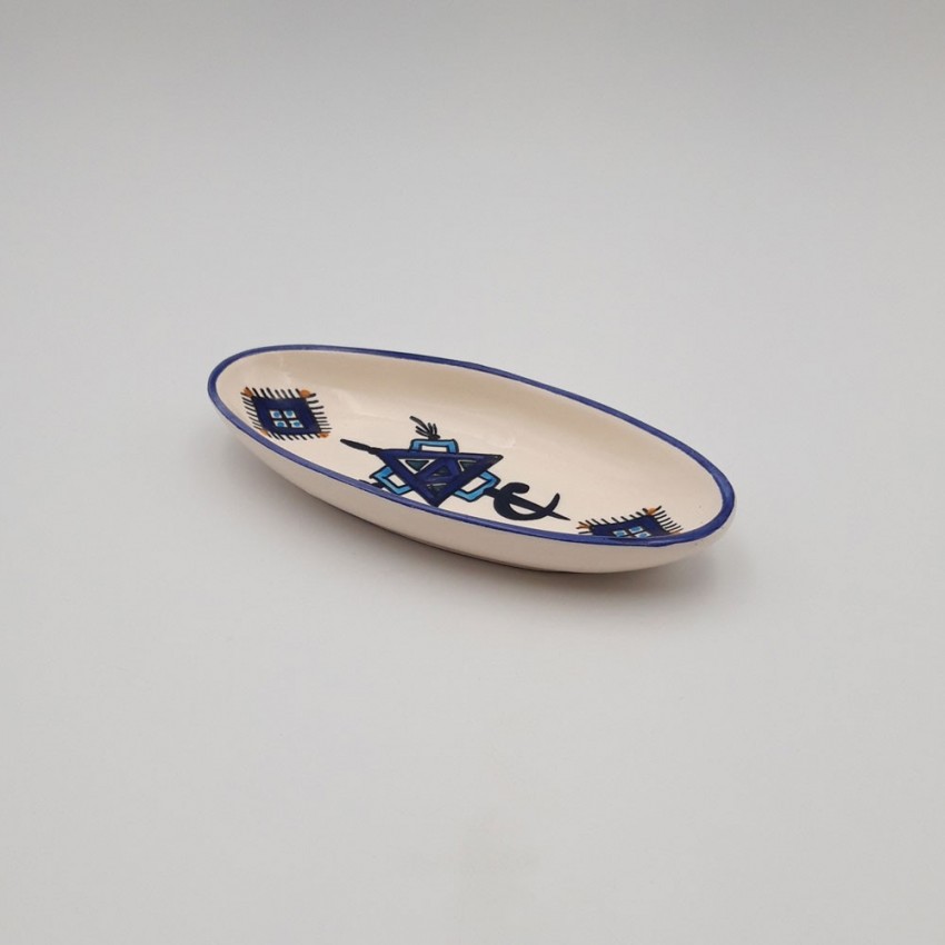 Plat ovale Sahel bleu - L 20 cm
